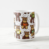 Teddy Bären Muster Kaffeetasse (VorderseiteRechts)