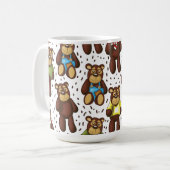 Teddy Bären Muster Kaffeetasse (Vorderseite Links)