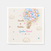 Teddy Bären Niedlich Gender Reveal Pink Blue Serviette (Vorderseite)