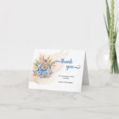 Teddy Bären Pampas Gras Eukalyptus vielen Dank Dankeskarte (Vorderseite)