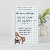 Teddy Bären Picknick Geburtstag Einladung (Stehend Vorderseite)