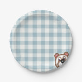 Teddy Bären Picknick Gingham Pappteller (Vorderseite)
