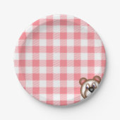 Teddy Bären Picknick Gingham Pappteller (Vorderseite)