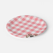 Teddy Bären Picknick Gingham Pappteller (Schrägansicht)