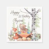 Teddy Bären Picknick Waldtiere Brust Serviette (Vorderseite)