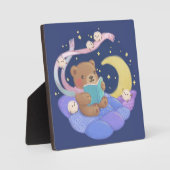 Teddy Bären Reading mit/ Fluffy Monsters Illustrat Fotoplatte (Vorderseite)