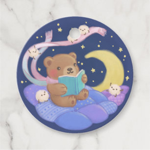 Teddy Bären Reading mit/ Fluffy Monsters Illustrat Geschenkanhänger