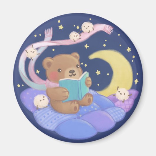 Teddy Bären Reading mit/ Fluffy Monsters Illustrat Magnet (Vorne)
