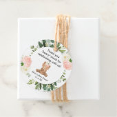 Teddy Bären rosa Blumenmädchen Babydusche Danke Geschenkanhänger (Beispiel)