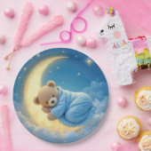 Teddy Bären schlafen auf dem Mond Pappteller (Party)