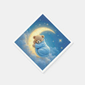 Teddy Bären schlafen auf dem Mond Serviette (Ecke)