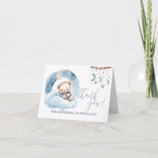 Teddy Bären schlafen auf einer Wolke Vielen Dank H Einladung (Vorderseite)