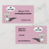 Teddy Bären sprechen Print Niedlich Speech Therapy Visitenkarte (Vorne/Hinten)