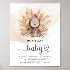 Teddy Bären Sweatshirt Pampas sagen nicht Babyspie Poster