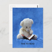 Teddy Bären Time to Read Postcard, ZKOA Postkarte (Vorne/Hinten)