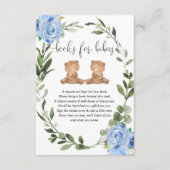 Teddy Bären Twin Jungs grüne blaue Bücher für Baby Begleitkarte (Vorderseite)