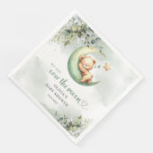 Teddy Bären über dem Mond boho grün Serviette (Ecke)