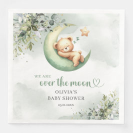 Teddy Bären über dem Mond boho grün Serviette