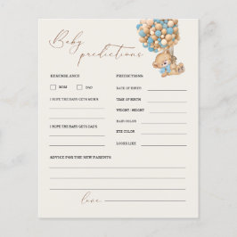 Teddy Bären Vorhersagen und Ratschläge Baby Shower