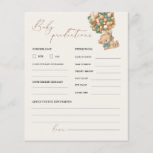 Teddy Bären Vorhersagen und Ratschläge Baby Shower