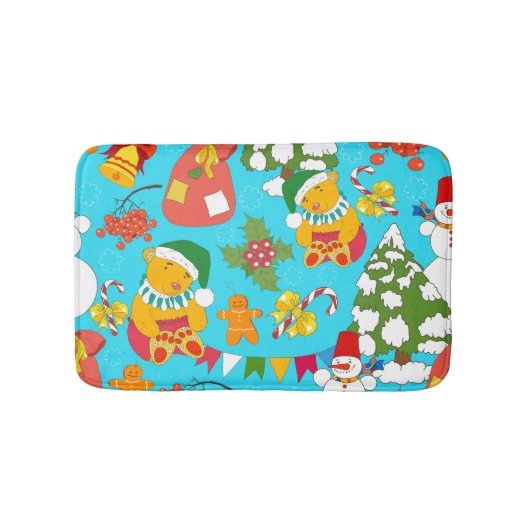 Teddy Bären Weihnachten: Kid-Friendly Muster. Badematte (Vorderseite)