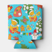 Teddy Bären Weihnachten: Kid-Friendly Muster. Dosenkühler (Rückseite)