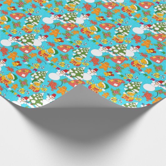 Teddy Bären Weihnachten: Kid-Friendly Muster. Geschenkpapier (Ecke)