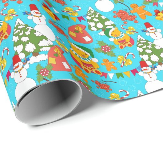 Teddy Bären Weihnachten: Kid-Friendly Muster. Geschenkpapier (Rolleneckpunkt)