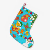 Teddy Bären Weihnachten: Kid-Friendly Muster. Kleiner Weihnachtsstrumpf (Vorderansicht (hängend))