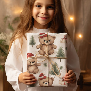 Teddy Bären Weihnachtswrapping Paper Geschenkpapier