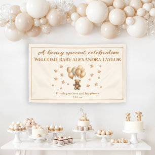Teddy Bärenballons auf und ab Babydusche Banner
