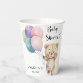 Teddy Bärenballons - Babydusche Pappbecher (Rückseite)