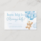 Teddy Bärenballons blau, wie groß der Bauch der Ma Begleitkarte (Vorderseite)