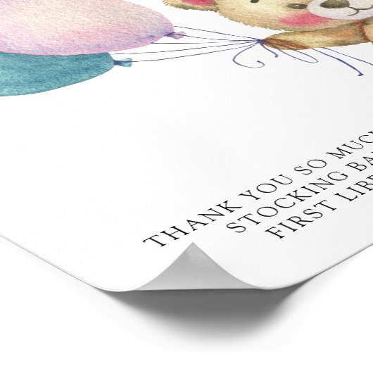 Teddy Bärenballons - Bücher für Baby Poster (Ecke)