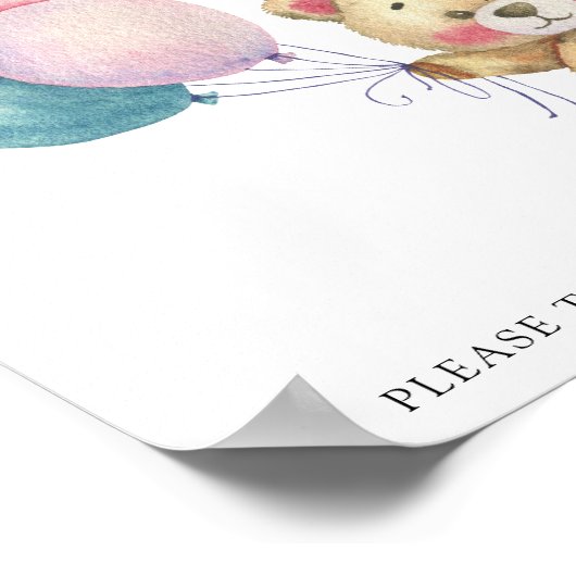 Teddy Bärenballons - Danke, dass du gekommen bist Poster (Ecke)