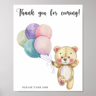 Teddy Bärenballons - Danke, dass du gekommen bist Poster