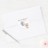 Teddy Bärenballons - dieses Buch gehört Quadratischer Aufkleber (Umschlag)