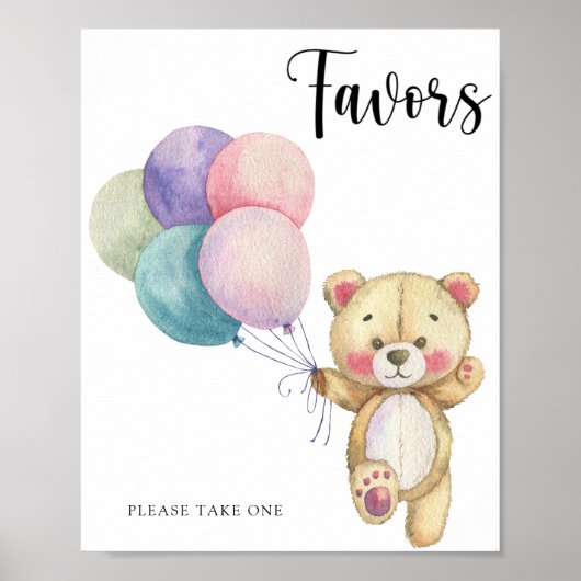 Teddy Bärenballons - Lieblings-Poster Poster (Vorne)