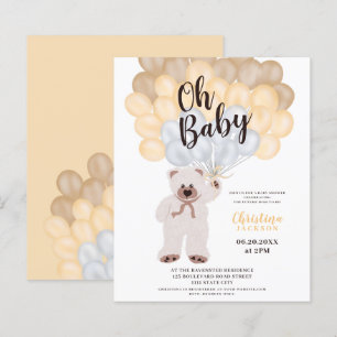 Teddy Bärenballons neutrales Babyduschbudget