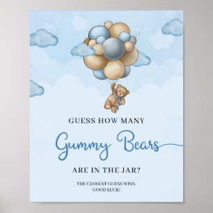 Teddy Bärenballons raten wie viele Gummibären Poster