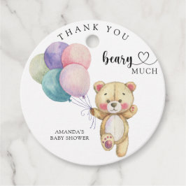 Teddy Bärenballons - vielen Dank fürs Erste Geschenkanhänger