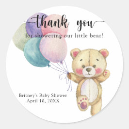 Teddy Bärenballons - vielen Dank Runder Aufkleber