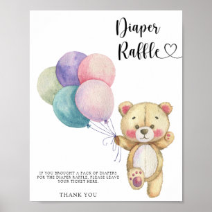 Teddy Bärenballons - Windelraffinerie Poster