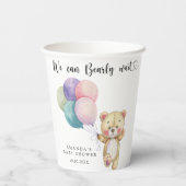 Teddy Bärenballons - wir können schon warten Pappbecher (Rückseite)