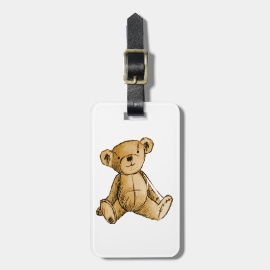 Teddy-Bärenbild für Luggage-Tag-Leder-Gurt Gepäckanhänger (Vorderseite vertikal)
