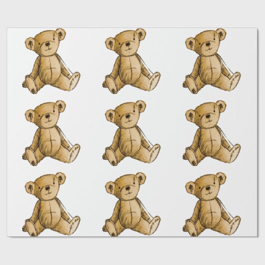 Teddy-Bärenbild für Matte-Wrapping-Paper Geschenkpapier (Flach)
