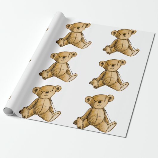 Teddy-Bärenbild für Matte-Wrapping-Paper Geschenkpapier (Ungerollt)