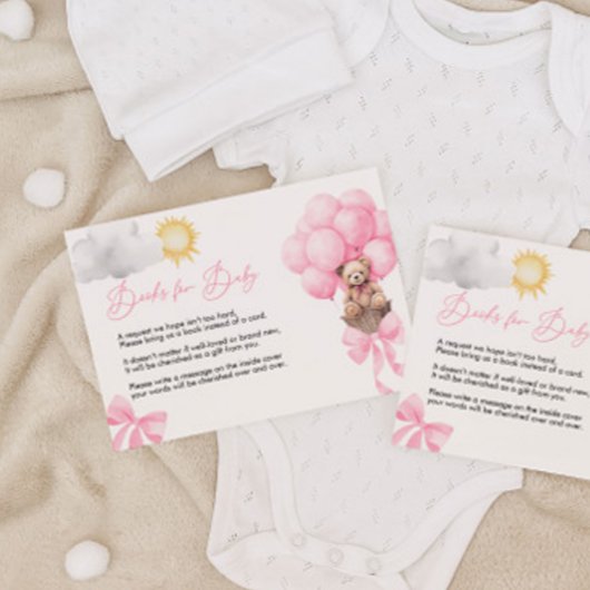 Teddy Bärenbücher für Babykarten Begleitkarte