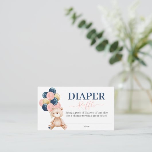 Teddy Bärengeschlecht offenbart Windelknickstörung Begleitkarte (Stehend Vorderseite)