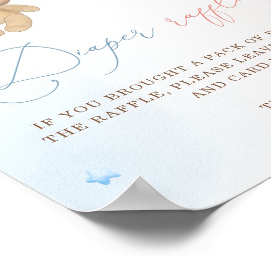 Teddy Bärengeschlecht offenbart Windelknickstörung Poster (Ecke)